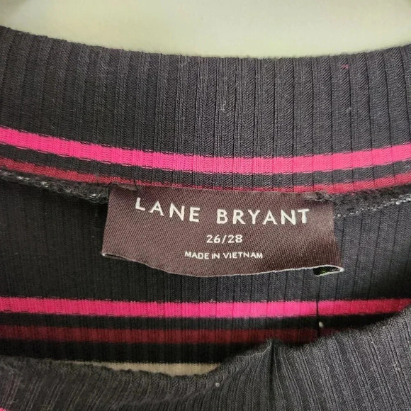 LANE BRYANT NWT Striped Mock Neck Ribbed Long Sleeve Dress Plus Size 26/28 - Picture 5 of 8